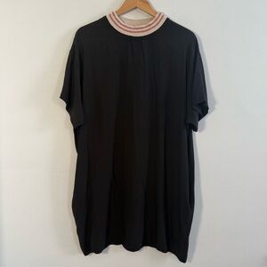 Aquarius Black 95% Silk Short Sleeve Dress, Size 1 (4/6) Offers Welcome!